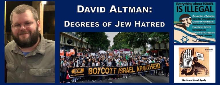 David Altman: Degrees of Jew Hatred, part 1